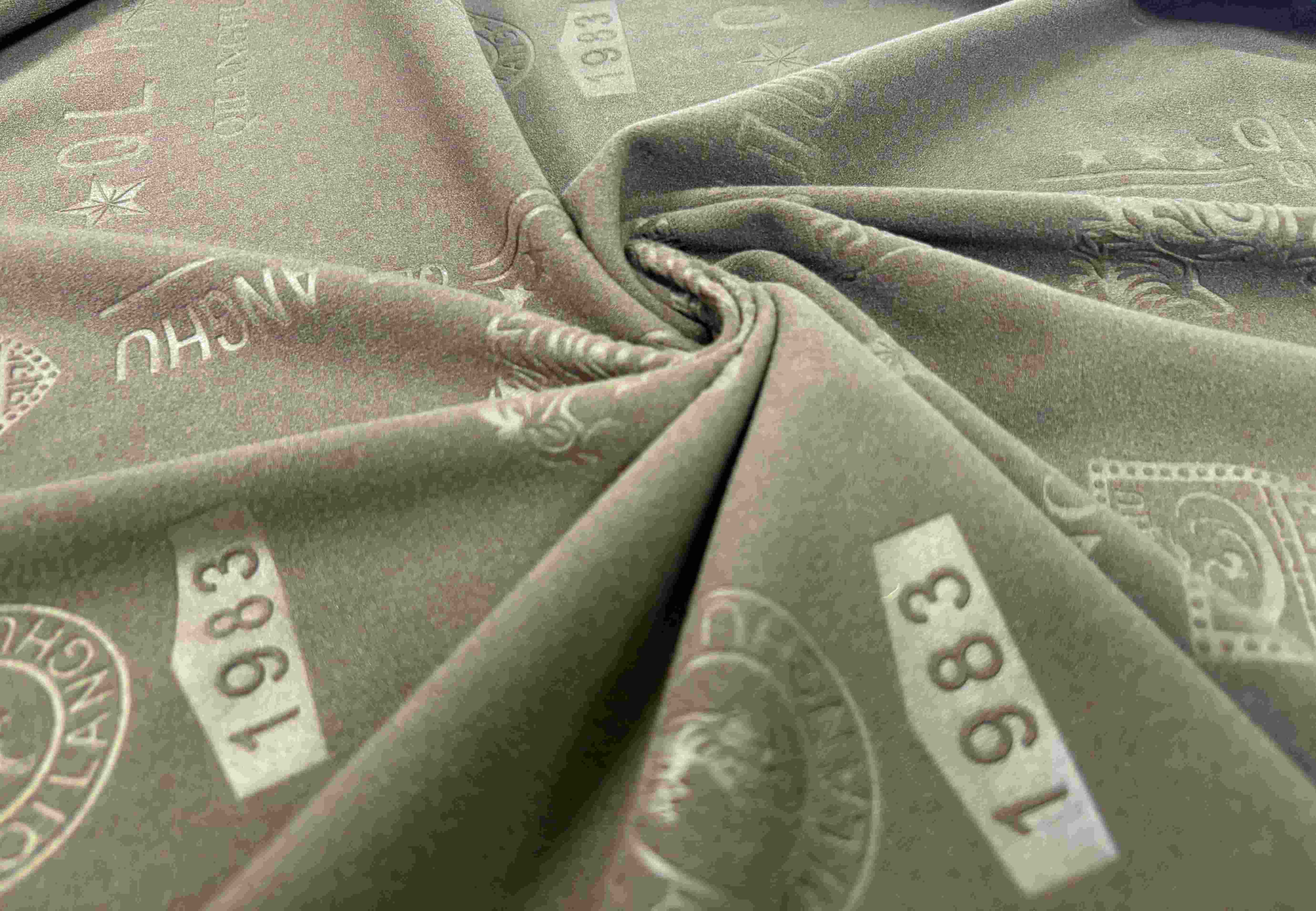 EMBOSSED CATIONIC SPANDEX RIB VELVET